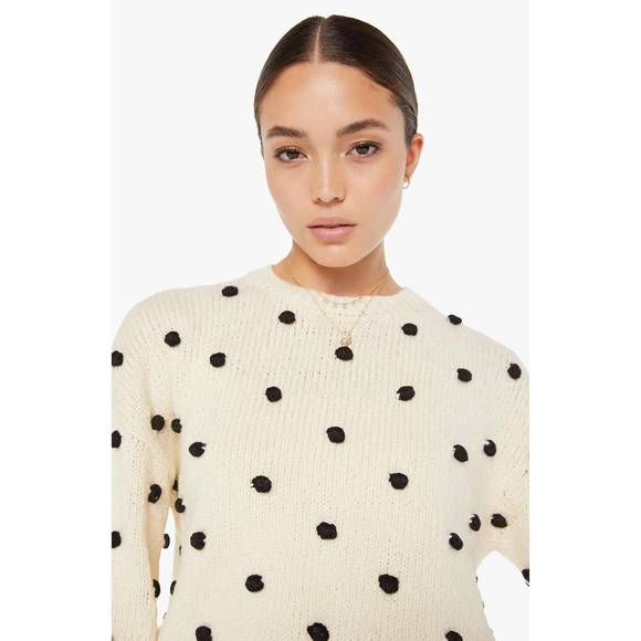 NEW MOTHER pompom crewneck sweater in dot your eyes - Picture 4 of 5